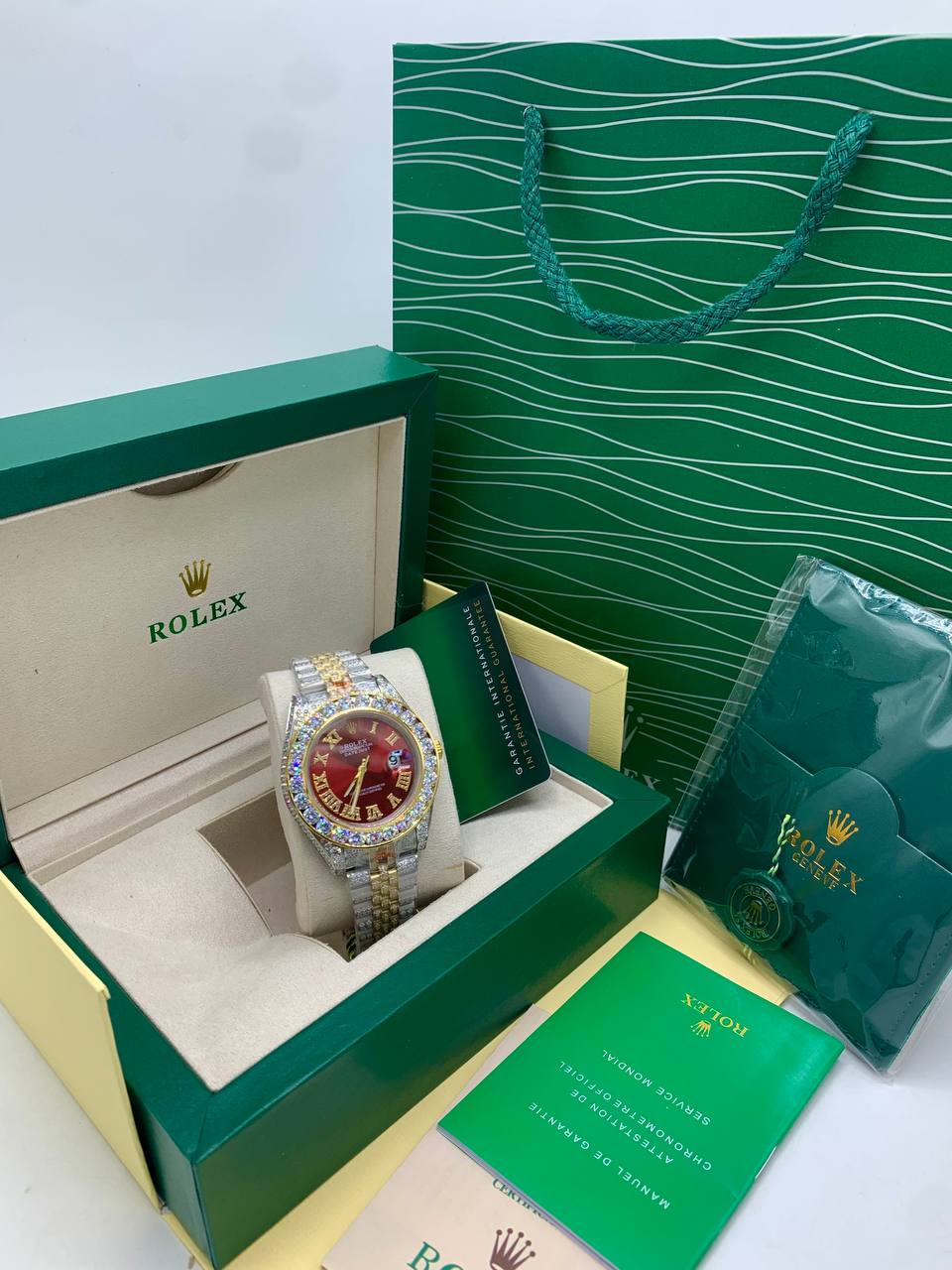 Iced-Out Rolex Date Just Watch